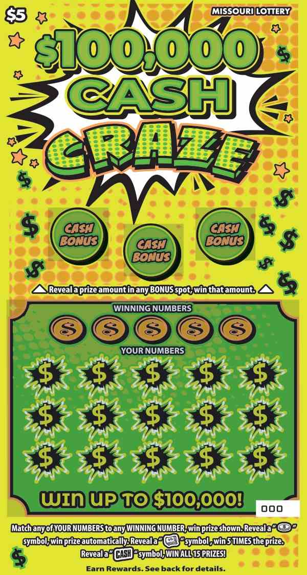 $100,000 Cash Craze scratchcard - game number #495 - front