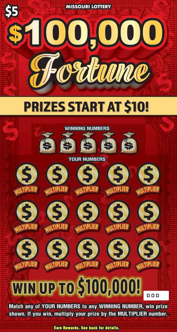 $100,000 Fortune scratchcard - game number #559 - front