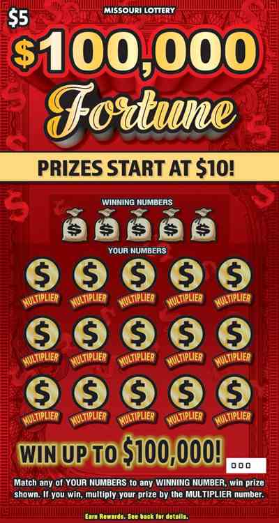 $100,000 Fortune scratchcard - game number #559 - front