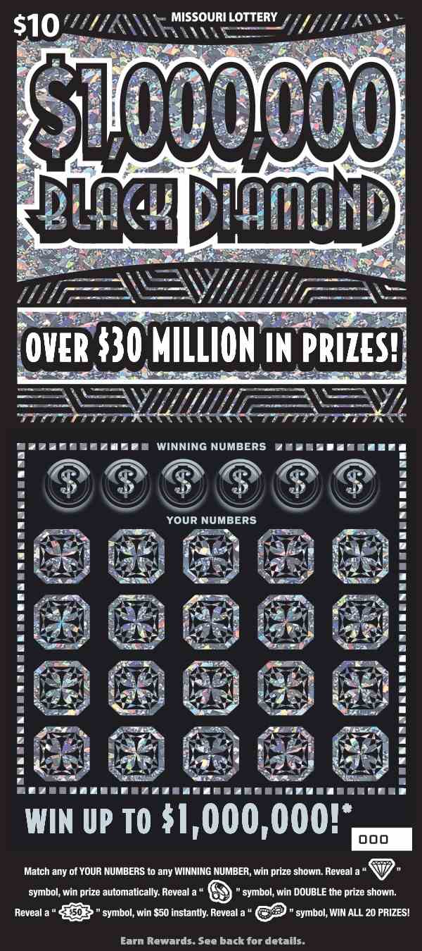 $1,000,000 Black Diamond scratchcard - game number #467 - front