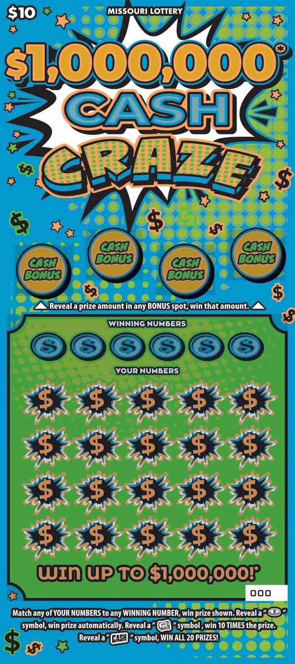 $1,000,000* Cash Craze scratchcard - game number #493 - front