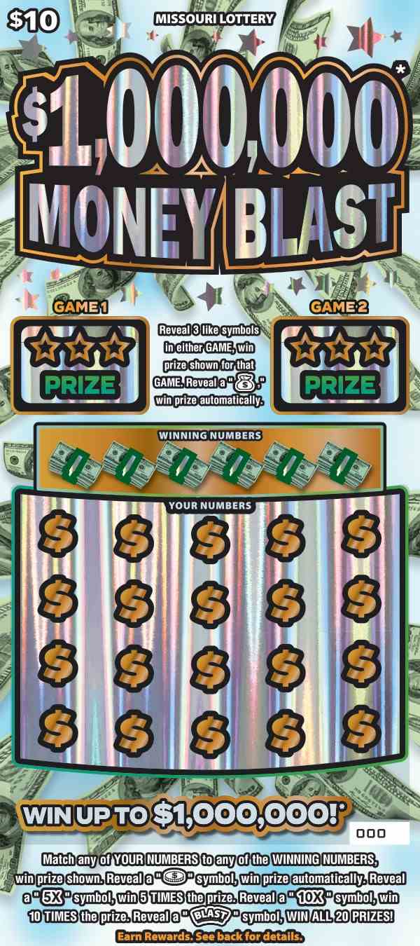 $1,000,000 Money Blast scratchcard - game number #526 - front