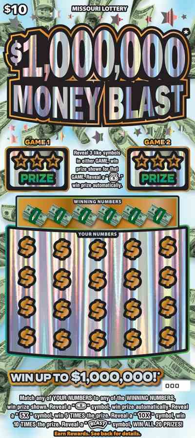$1,000,000 Money Blast scratchcard - game number #526 - front
