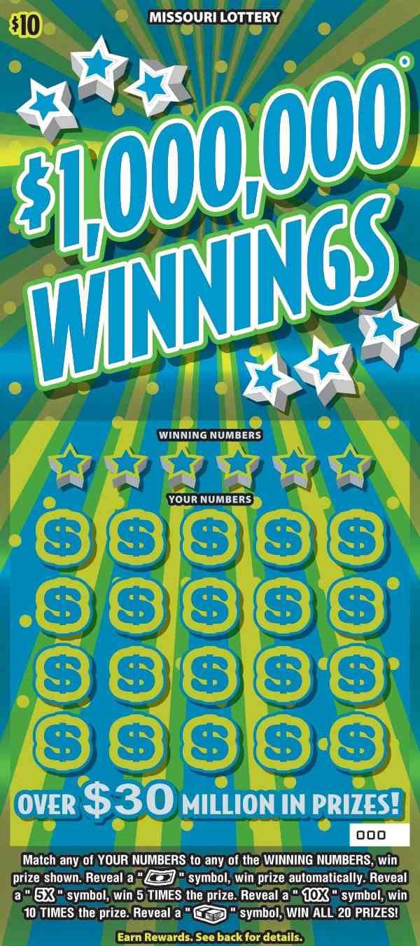 $1,000,000 Winnings scratchcard - game number #471 - front