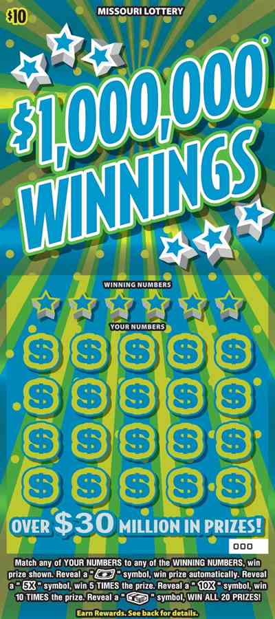 $1,000,000 Winnings scratchcard - game number #471 - front
