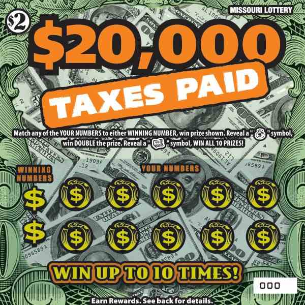 $20,000 Taxes Paid scratchcard - game number #429 - front