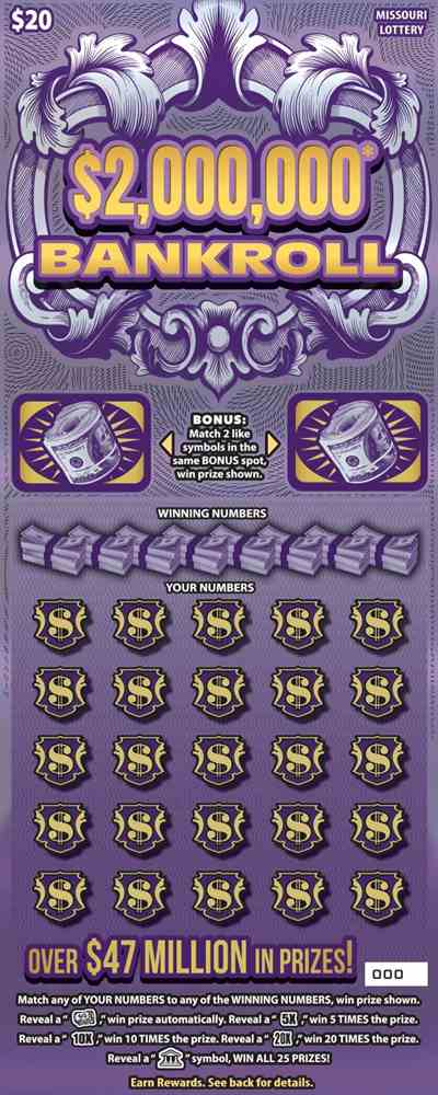 $2,000,000 Bankroll scratchcard - game number #557 - front