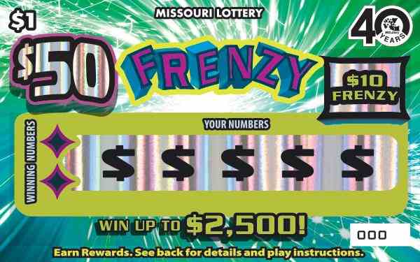 $50 Frenzy scratchcard - game number #543 - front