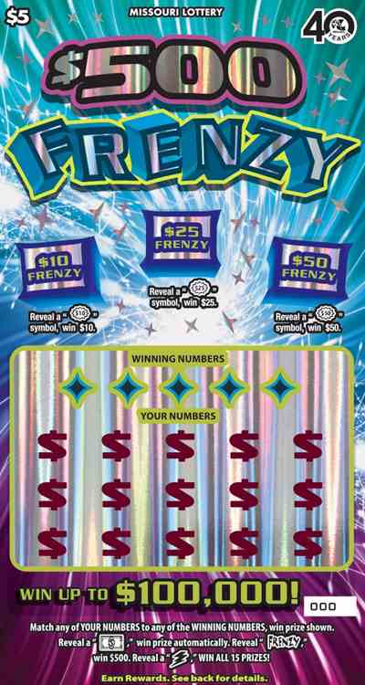 $500 Frenzy scratchcard - game number #541 - front