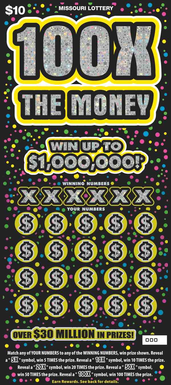 100X The Money scratchcard - game number #434 - front