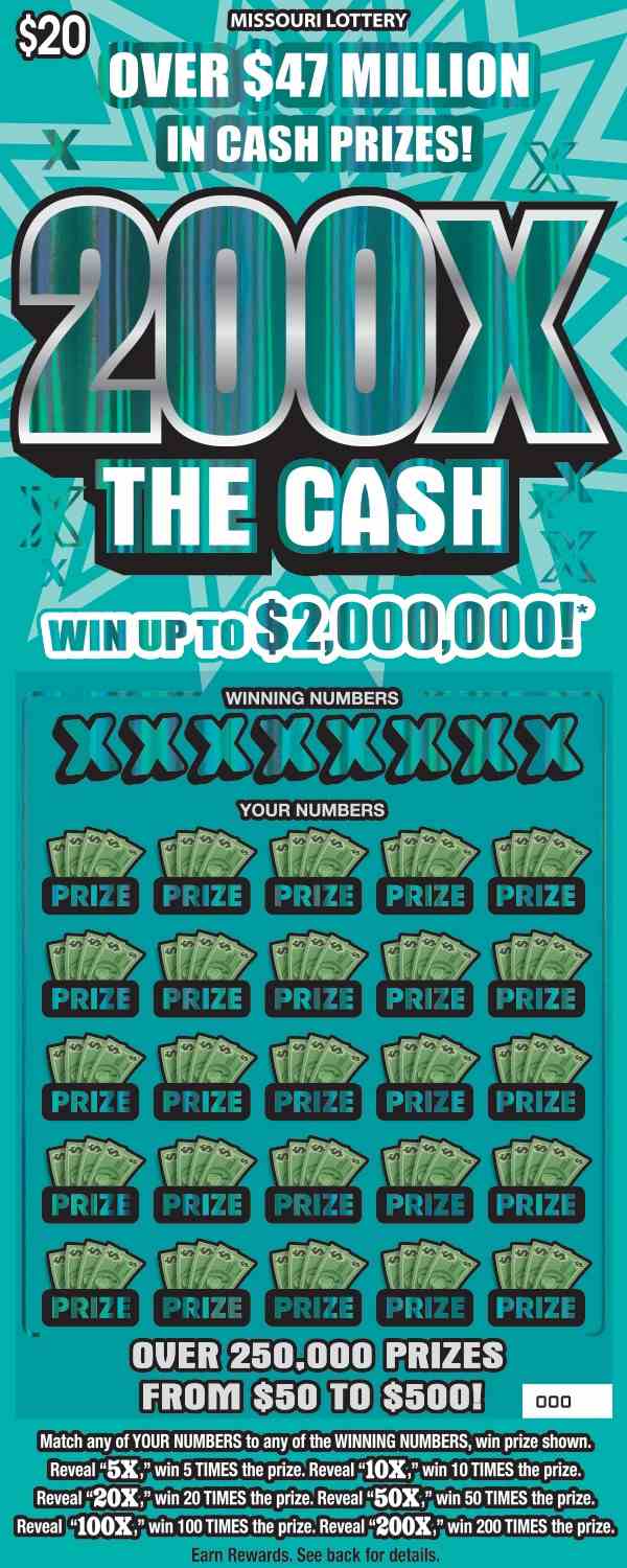 200X The Cash scratchcard - game number #447 - front