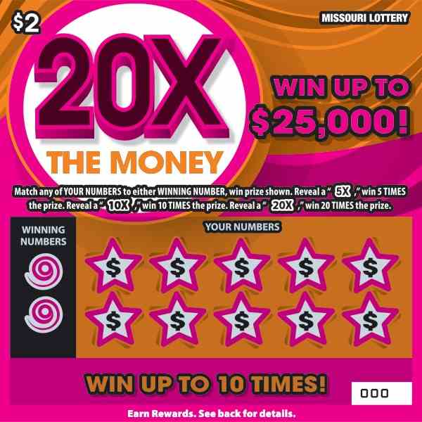20X The Money scratchcard - game number #436 - front
