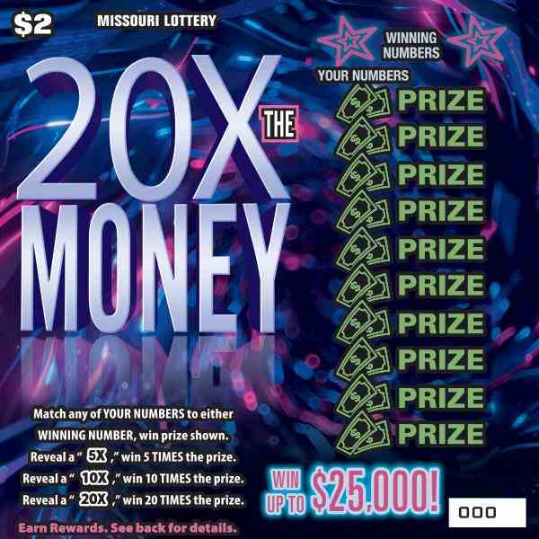 20X The Money scratchcard - game number #537 - front