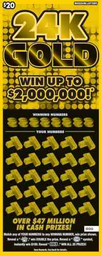 24K Gold scratchcard - game number #359 - front