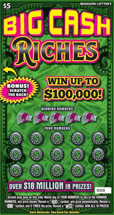 Big Cash Riches scratchcard - game number #490 - front