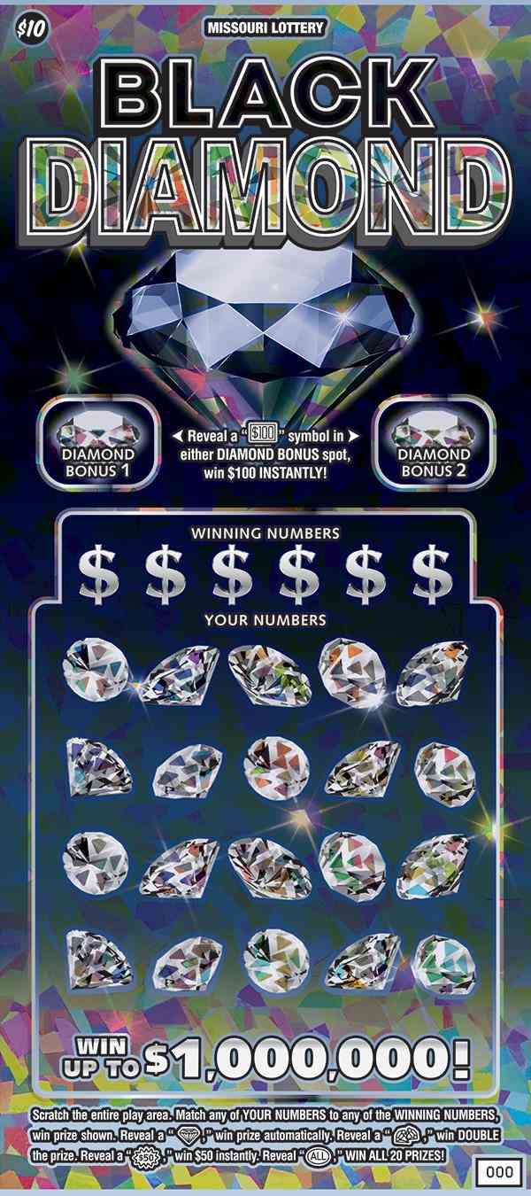 Black Diamond scratchcard - game number #548 - front