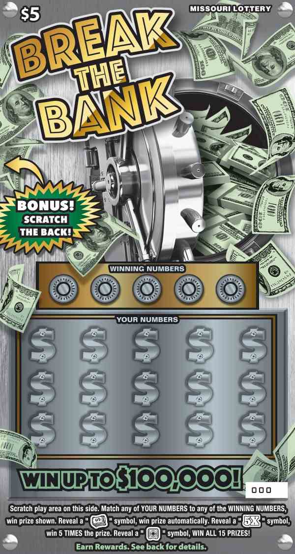 Break The Bank scratchcard - game number #512 - front