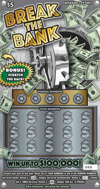 Break The Bank scratchcard - game number #512 - front