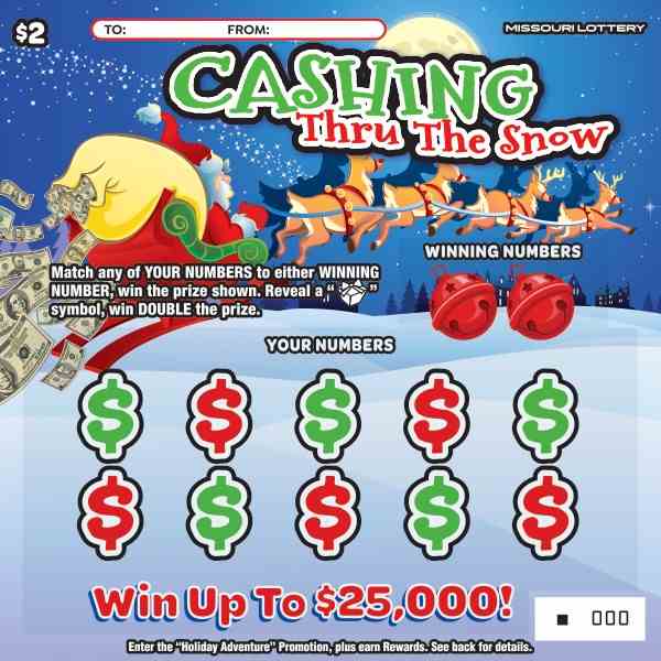Cashing Thru The Snow scratchcard - game number #484 - front