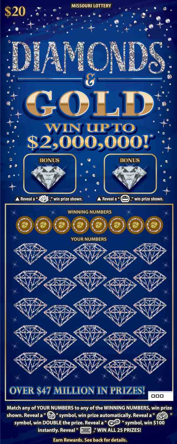 Diamonds & Gold scratchcard - game number #502 - front