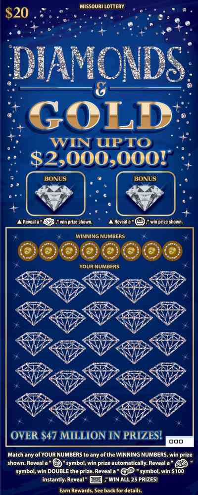 Diamonds & Gold scratchcard - game number #502 - front