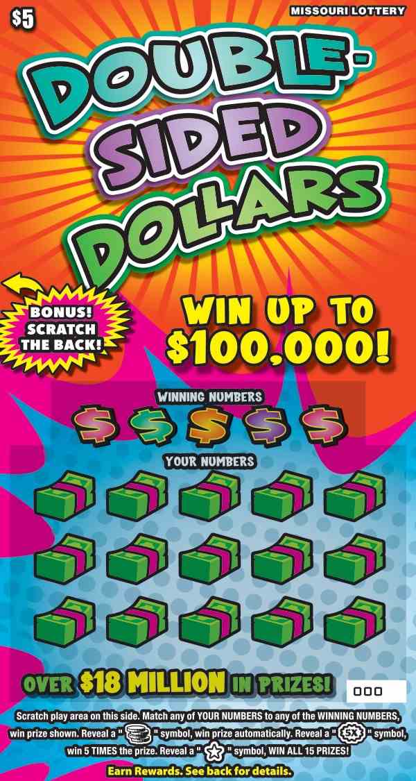 Double-Sided Dollars scratchcard - game number #461 - front