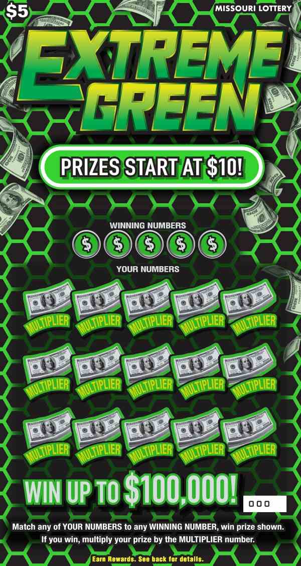 Extreme Green scratchcard - game number #506 - front