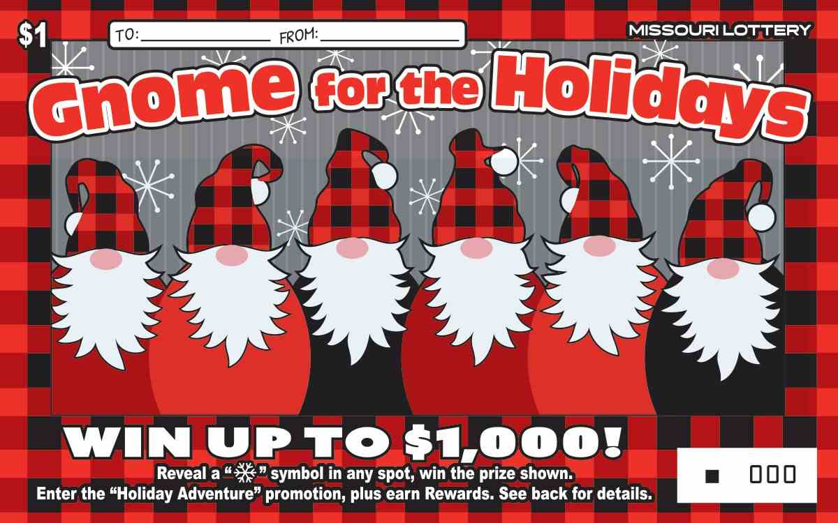 Gnome For The Holidays scratchcard - game number #485 - front