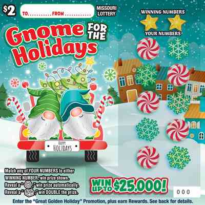 Gnome For The Holidays scratchcard - game number #572 - front