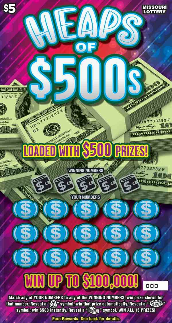 Heaps Of $500S scratchcard - game number #486 - front