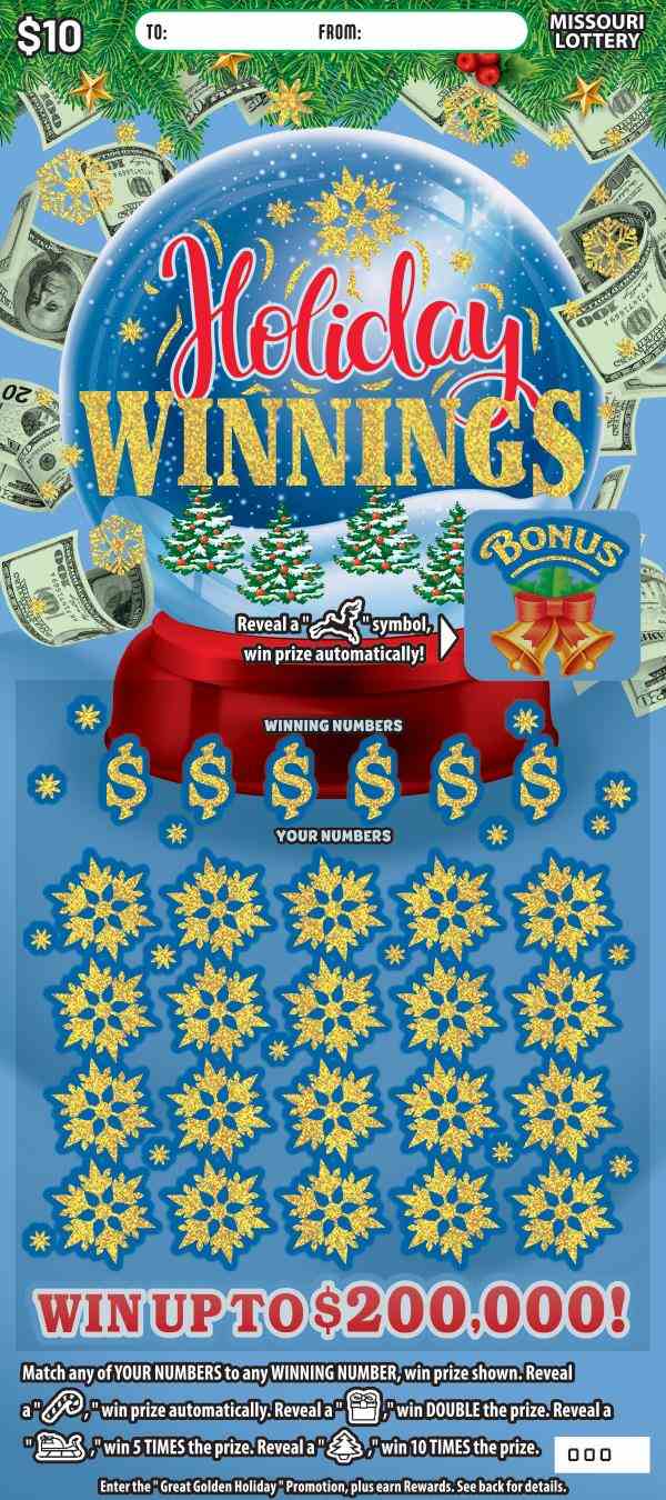 Holiday Winnings scratchcard - game number #570 - front