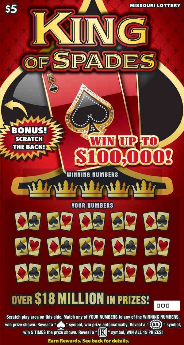 King Of Spades scratchcard - game number #479 - front