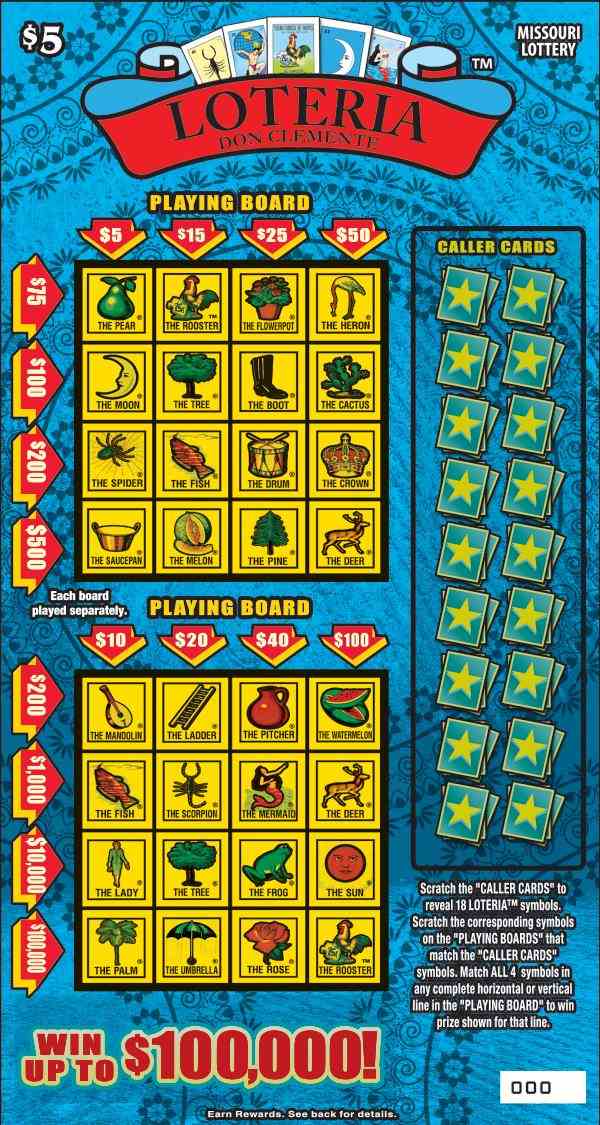 Loteria scratchcard - game number #544 - front