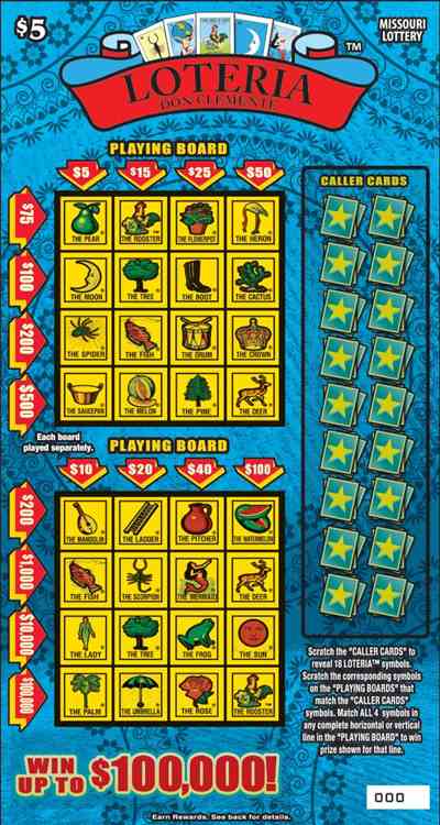 Loteria scratchcard - game number #544 - front