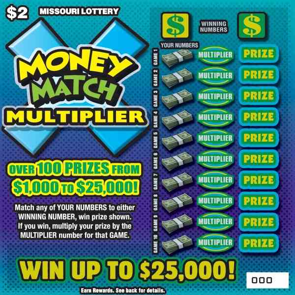 Money Match Multiplier scratchcard - game number #458 - front