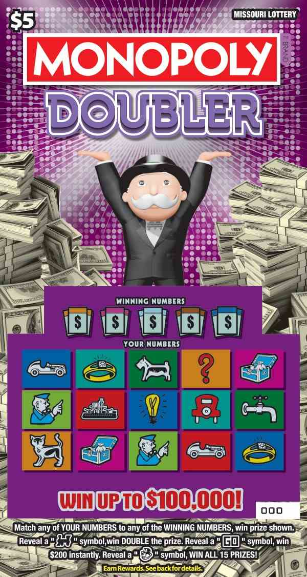Monopoly Doubler scratchcard - game number #492 - front