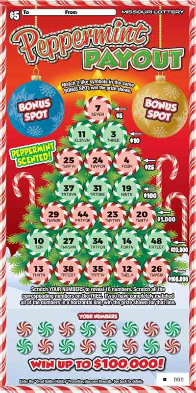Peppermint Payout scratchcard - game number #571 - front