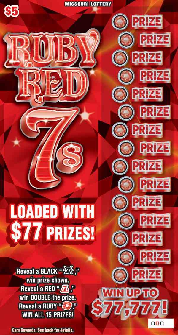 Ruby Red 7S scratchcard - game number #500 - front