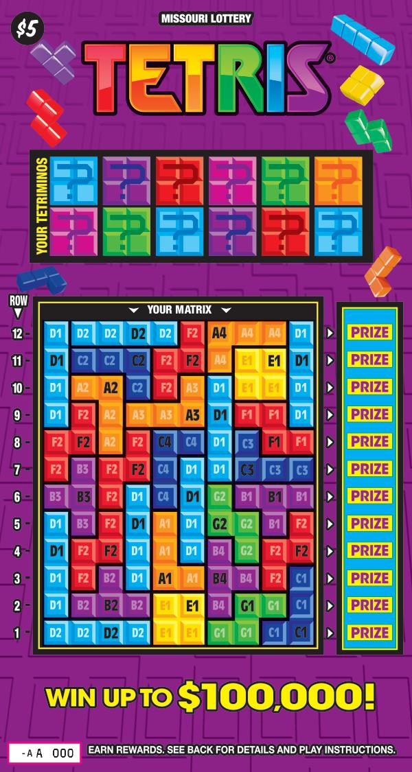 Tetris scratchcard - game number #520 - front