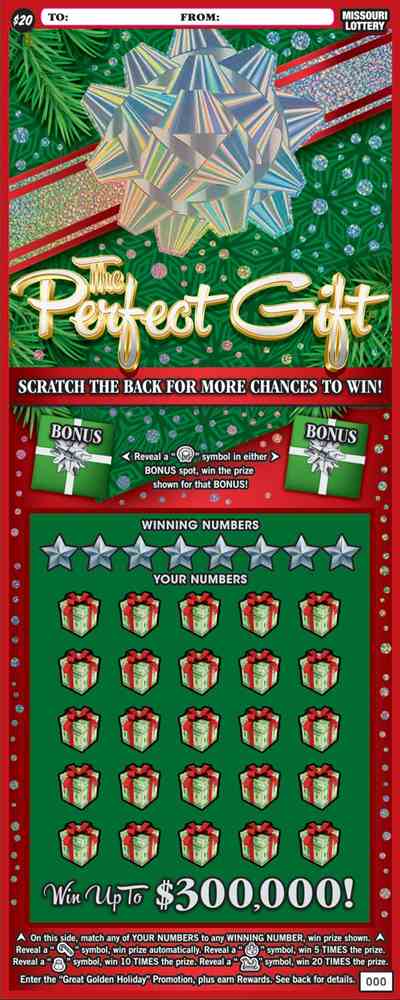 The Perfect Gift scratchcard - game number #568 - front