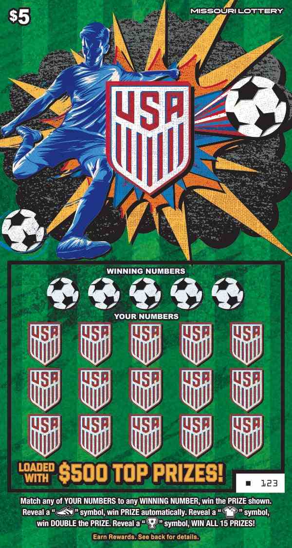 U.S. Soccer scratchcard - game number #552 - front