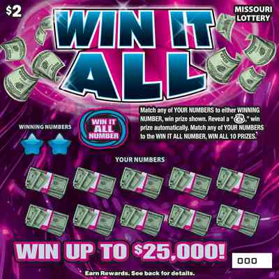 Win It All scratchcard - game number #521 - front