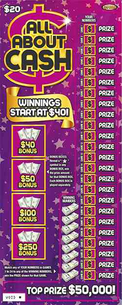 All About Cash scratchcard - game number #1093 - front
