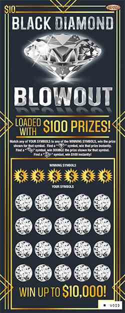 Black Diamond Blowout scratchcard - game number #1099 - front