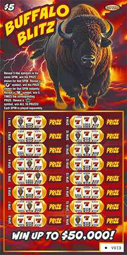 Buffalo Blitz scratchcard - game number #1352 - front