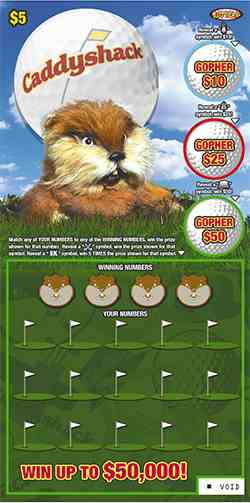 Caddyshack scratchcard - game number #1383 - front