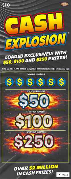Cash Explosion® scratchcard - game number #1377 - front