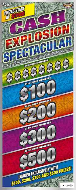 Cash Explosion Spectacular® scratchcard - game number #1378 - front
