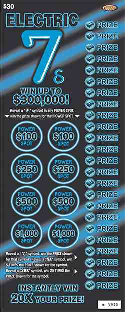 Electric 7S scratchcard - game number #1059 - front