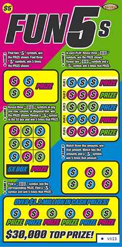 Fun 5S scratchcard - game number #1326 - front